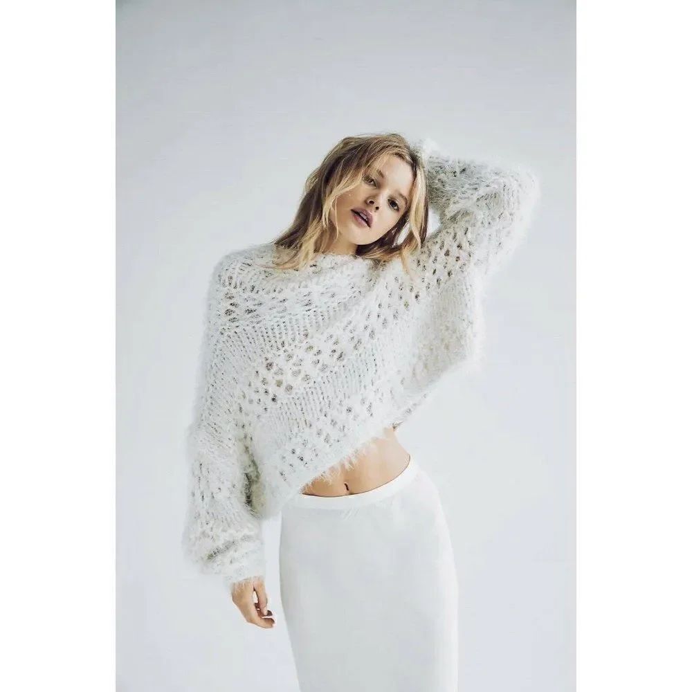 NWT FREE PEOPLE RUSTIC INN PULLOVER FUZZY CRO